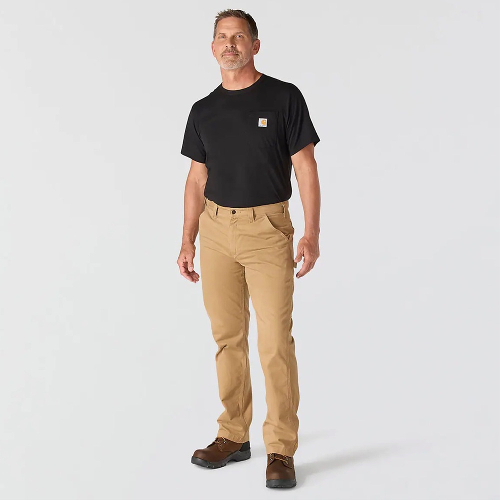 Carhartt 100% Cotton Relaxed Straight Twill Dungaree in Dark Khaki Size 36x32
